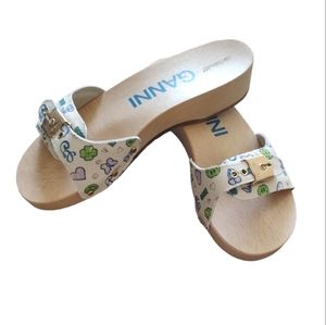 Ganni Dr. Scholl's Wooden Slide Sandal Sz.10 NWOB